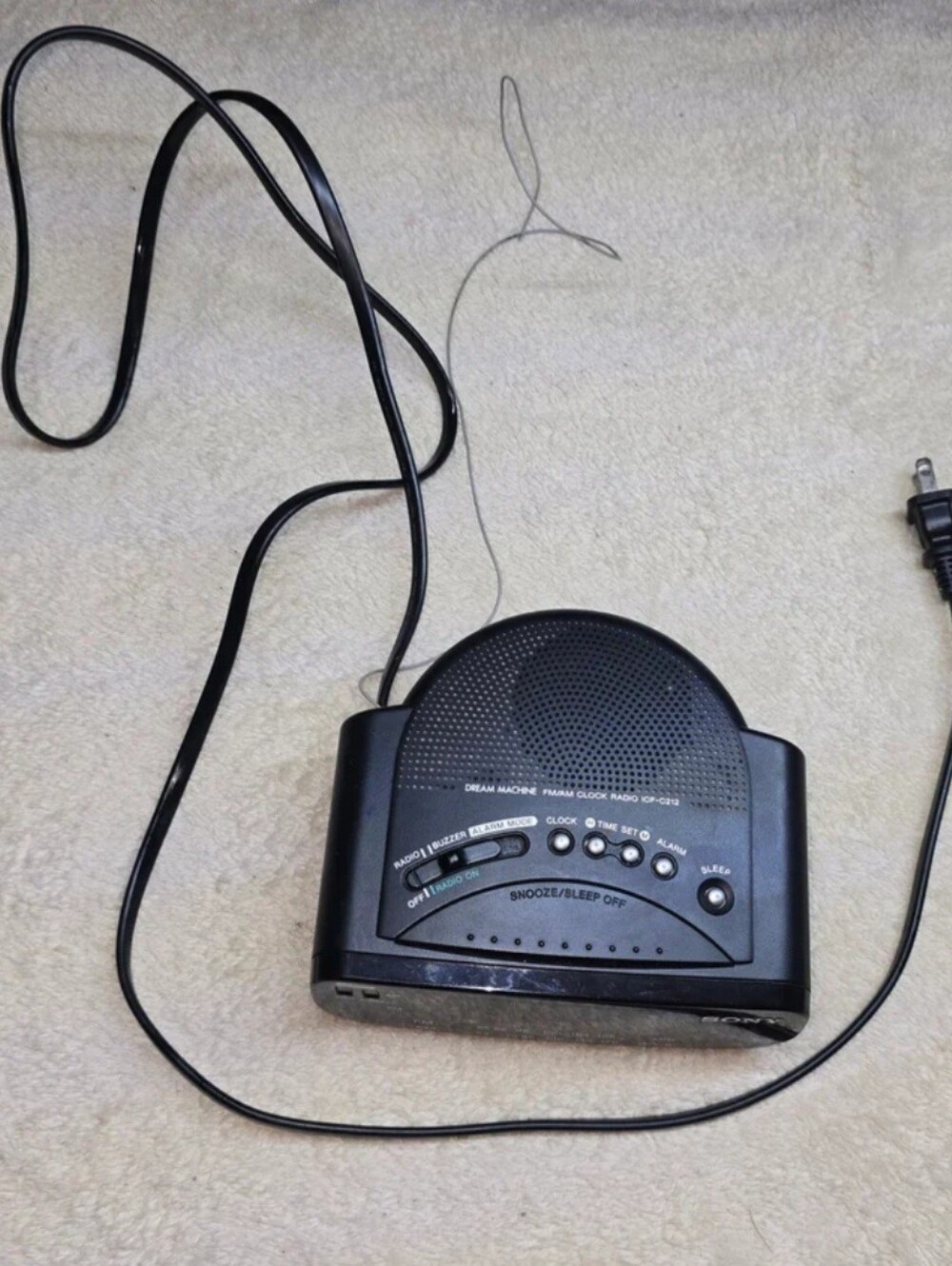 Sony Dream Machine ICF-C212 FM AM Clock Radio LED-Tested 100%